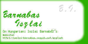 barnabas iszlai business card